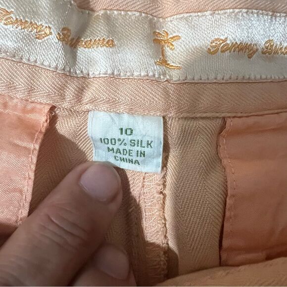 Vintage Tommy Bahama Orange Sherbert Pleated Silk Women’s Shorts Size 10 - Picture 14 of 14